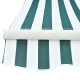 Outsunny 3 x 2.5m Patio Awning, Anti-UV and Waterproof Sun Shade Canopy with Chain Drive and Hand Crank, Green/White Stripes