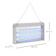 Outsunny Wall Hanging Bug Zapper, 30W Electric Fly Zapper Mosquito Killer, 60㎡ Coverage Insect Killer, Indoor Outdoor Use, Grey