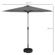 Outsunny 2.65m Garden Parasol, with LED Lights - Dark Grey