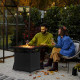 Outsunny 72.5 x 72.5cm 50,000 BTU Fire Pit Table, with Cover - Black