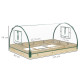 Outsunny Raised Bed with Greenhouse, Wooden Garden Planter Box with PVC Cover, Roll Up Windows, Dual Use for Vegetables, Plants,