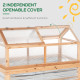 Outsunny Raised Garden Bed with Greenhouse Top, Garden Wooden Cold Frame Greenhouse Flower Planter Protection with 2 Independent