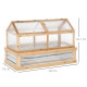 Outsunny Raised Garden Bed with Greenhouse Top, Garden Wooden Cold Frame Greenhouse Flower Planter Protection with 2 Independent