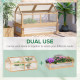 Outsunny Raised Garden Bed with Greenhouse Top, Garden Wooden Cold Frame Greenhouse Flower Planter Protection with 2 Independent