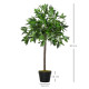 Outsunny Set Of 2 90cm/3FT Artificial Bay Laurel Topiary Trees w/ Pot Fake Indoor Outdoor Greenery Plant Home Office Garden Deco