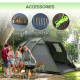 Outsunny Two Room Tunnel Tent Camping Tent for  3-4 Man with Windows, Covers, Carry Bag, for Fishing, Hiking, Sports, Green