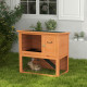 PawHut Two-Tier Antiseptic Wood Rabbit Hutch, 80cm Guinea Pig Hutch with Run - Orange