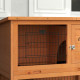 PawHut Two-Tier Antiseptic Wood Rabbit Hutch, 80cm Guinea Pig Hutch with Run - Orange