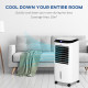 Portable Air Cooler, Evaporative Anion Ice Cooling Fan Water Conditioner Humidifier Unit with 10L Water Tank, 3 Modes, 3 Speed, 