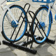 2 Bike Floor Parking Stand Rack Indoor Outdoor Ground Reversible - Black