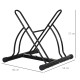 2 Bike Floor Parking Stand Rack Indoor Outdoor Ground Reversible - Black