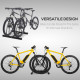 2 Bike Floor Parking Stand Rack Indoor Outdoor Ground Reversible - Black