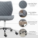 Vinsetto Armless Office Chair Adjustable Computer Chair Swivel Chair with Rolling Wheels and Linen Fabric Back Support for Home 