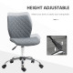 Vinsetto Armless Office Chair Adjustable Computer Chair Swivel Chair with Rolling Wheels and Linen Fabric Back Support for Home 