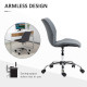 Vinsetto Armless Office Chair Adjustable Computer Chair Swivel Chair with Rolling Wheels and Linen Fabric Back Support for Home 