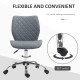 Vinsetto Armless Office Chair Adjustable Computer Chair Swivel Chair with Rolling Wheels and Linen Fabric Back Support for Home 