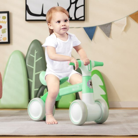 Cute Baby Balance Bike 4 Wheels with Steering Handlebars No Pedal