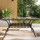 150 cm Outdoor Patio Dining Table Cast Aluminum with Umbrella Hole