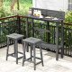 Outdoor Bar Table Patio Pub Height Counter Table with Storage Shelf