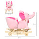 2 In 1 Plush Baby Ride on Rocking Horse Elephant Rocker with Wheels Wooden Toy for Kids 32 Songs for 18+ Months (Pink)