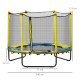 4.6FT / 55 Inch Kids Trampoline with Enclosure Safety Net Pads Indoor Trampolines for Child 3-10 Years Old, Yellow | Aosom UK