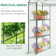 Outsunny Walk in Greenhouse with 3-Tier 8 Shelves, Green House with Hemmed Cover, Roll-up Zipped Door, Steel Frame, 143 x 143 x 