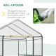 Outsunny Walk in Greenhouse with 3-Tier 8 Shelves, Green House with Hemmed Cover, Roll-up Zipped Door, Steel Frame, 143 x 143 x 