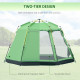 Outsunny 6 Person Pop Up Camping Tent, 2-Tier Design Backpacking Tent with 4 Windows 2 Doors Portable Carry Bag for Fishing Hiki