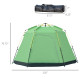 Outsunny 6 Person Pop Up Camping Tent, 2-Tier Design Backpacking Tent with 4 Windows 2 Doors Portable Carry Bag for Fishing Hiki