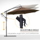 Outsunny 2.45m Overhanging Cantilever Parasol, with Cross Base - Brown