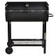 Outsunny Steel 2-Grill Charcoal BBQ w/ Wheels Black