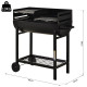 Outsunny Steel 2-Grill Charcoal BBQ w/ Wheels Black