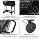 Outsunny Steel 2-Grill Charcoal BBQ w/ Wheels Black