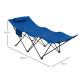 Outsunny Foldable Sun Lounger, Outdoor Tanning Sun Lounger Chair with Side Pocket, Headrest, Oxford Seat, for Beach, Yard, Patio