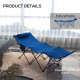 Outsunny Foldable Sun Lounger, Outdoor Tanning Sun Lounger Chair with Side Pocket, Headrest, Oxford Seat, for Beach, Yard, Patio