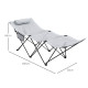 Outsunny Foldable Sun Lounger, Outdoor Tanning Sun Lounger Chair with Side Pocket, Headrest, Oxford Seat, for Beach, Yard, Patio