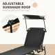 Outsunny Set of Two Folding Sun Loungers, with Adjustable Backs and Sun Canopies - Black