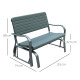 Outsunny 2 Seats Garden Glider Bench, Metal Frame and HDPE Swing Loveseat, Porch Rocking Glider for 2 Person with High Back and 