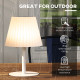 Outsunny Outdoor Solar Table Lamp, Cordless LED Desk Lamp with Rechargeable Battery, Dimming Brightness, USB