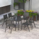 Outsunny Seven-Piece Steel Dining Set, with Aluminium-Top Table