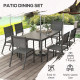 Outsunny Seven-Piece Steel Dining Set, with Aluminium-Top Table