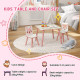 ZONEKIZ Kids and Table Chairs, Children Desk with Two Chairs, Toddler Furniture Set, for Ages 3-6 Years - Pink