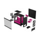 Fractal Design Pop Air RGB (Magenta Core TG) Gaming Case w/ Clear Glass Window, ATX, Hexagonal Mesh Front, Magenta Interior/Acce