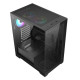 Vida Vetro Black ARGB Gaming Case w/ Glass Front &amp; Side, ATX, 3x ARGB Fans, 6-Port PWM ARGB Fan Hub