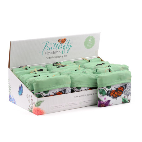 Handy Foldable RPET Shopping Bag - Butterfly Meadows