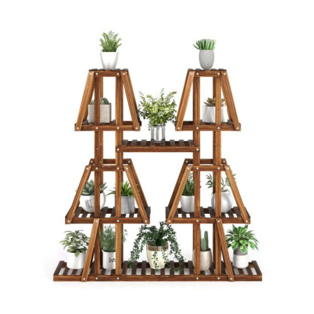 114 cm Tall Wood Plant Stand 5-Tier 10 Potted Plant Holder Rack