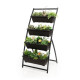 163cm 4-Tier Vertical Garden Planter with 4 Container Boxes and Drainage Holes