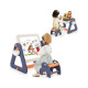 2-in-1 Kids Art Table &amp; Easel with Rotatable &amp; Removable Desktop