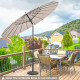 260 cm Round Patio Umbrella with 18 Fiberglass Ribs