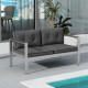 Patio Aluminum Loveseat Sofa 2-Person Chair with Cushions